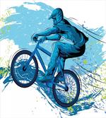 Bicyclist Color Splashes