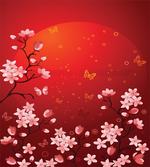 Abstract Sunset and Sakura