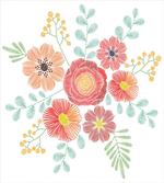 Pastel Folkloric Flowers
