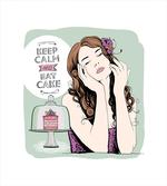 Eat Cake Text and Woman