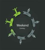 Weekend Coming in Work Circle