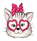 Heart Shape Glasses Bow