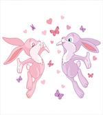 Bunnies Kissing in Air
