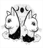 Cats with Moon Clouds Stars