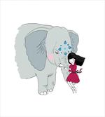 Girl on Trunk of Elephant