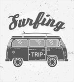 Vintage Van and Surfing Words