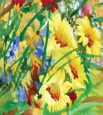 Watercolor Flower Field