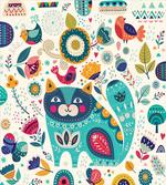 Cat with Birds