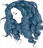 Dark Blue Funky Boucles