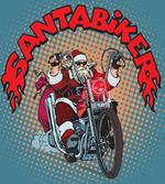 Pop Art Retro Biker Santa