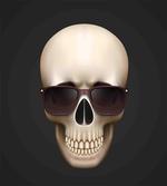 Funny Glass Skeleton Head