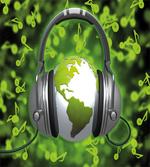 Headphones Music Globe