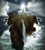 Rocks Stormy Sealife artwork