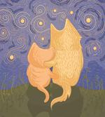 Cat and Dog on Hill
