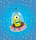 Comic UFO and Alien