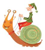 Little Elf Riding a Snail