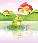 Frog on Water Lily Art