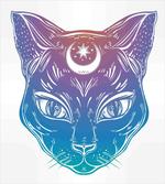 Cat Head Moon and Star