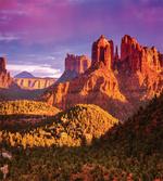 Cliffs Rocks and Violet Sky