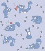 Playful Cat Grey Paws