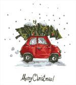 Retro Car with Tree artwork