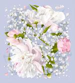 Bridal Peonies Leaves artwork