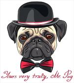 Hipster Frowning Dog Sketch