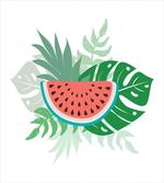 Slice with Tropic Leaves