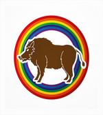 Wild Hog Boar in Rainbow