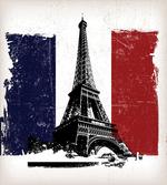 Grunge Flag Eiffel Tower