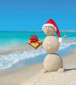 Sand Snowman Santa Hat