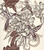 Bird Flowers Pattern artwork