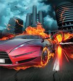 Red Hot Concept Car Flames