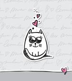 Cat with Hearts