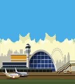 Airfield Building and City