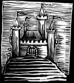 Woodcut Medieval Fortress