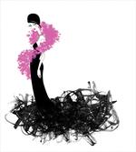 Woman with Gown and Boa