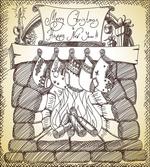 Christmas Sketch Stocking