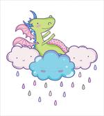 Doodle Style Clouds and Rain