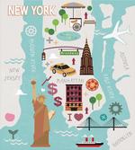 New York Infographic Doodle Map