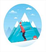 Man Skiing on a Snowy Hill