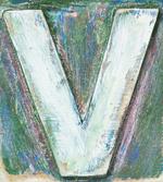 Wooden Alphabet V Art