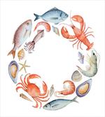 Aquarelle Tasty Seafood