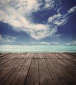 Ocean Cloudy Sky Wooden Pier artwork
