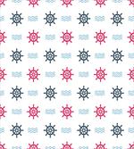 Ship Helm Waves Retro