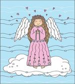 Doodle Girl on Cloud