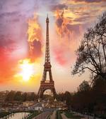 Parisian Cityscape at Sunset artwork