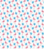 Flamingo Birds Palm Leaves