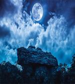 Cliff Under Cloudy Night