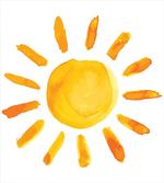 Watercolor Sun Childish